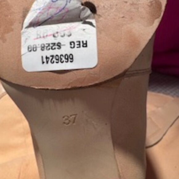 Beige Canvas and leather boots from Italy. - Picture 6 of 6